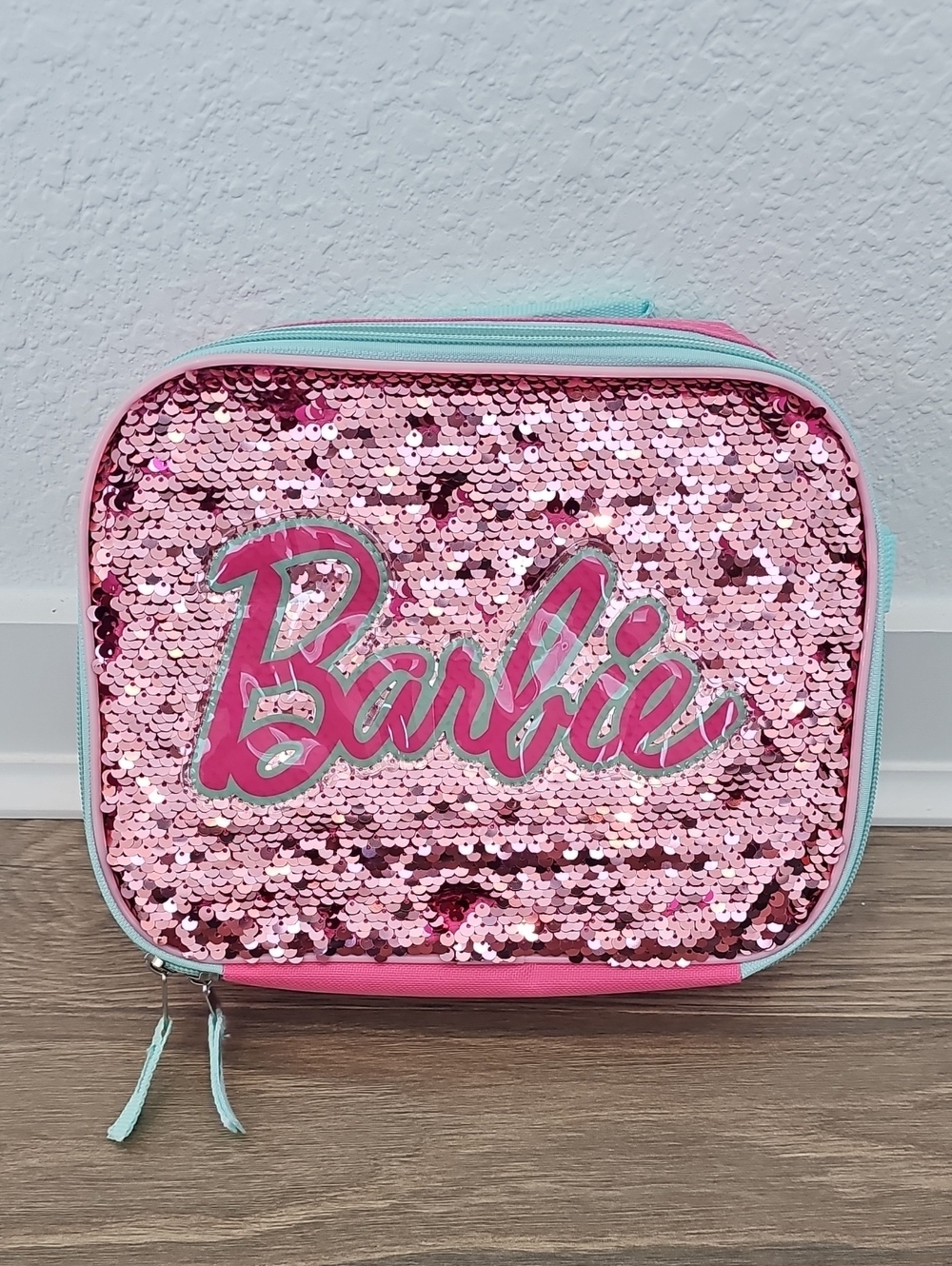 Barbie Pink Flip Sequin Lunch with Aqua Trim